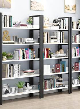 现货书架置物架落客厅多学层简易储地物架家用生多功TBV能组合示