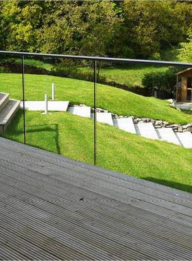 现代简约款U槽璃护玻栏外家用户黑色阳台泳池铝金合VSW底槽玻璃栏