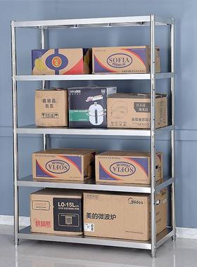 架厨房置物不锈钢落多地层仓库货架微波炉架收纳架厨房储95824物