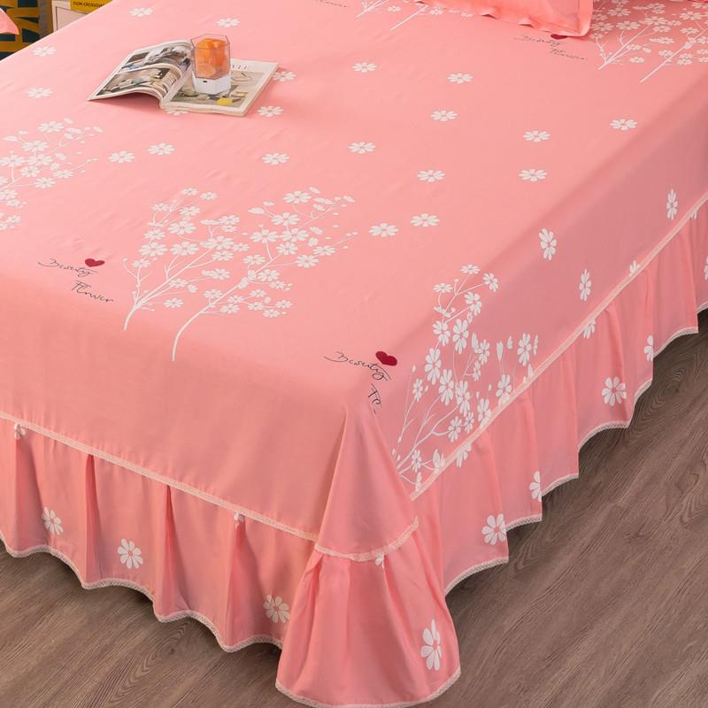 00纯棉床单件荷叶边薄款1单人108米15裙床YWO单双人1米20米床罩