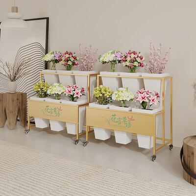 醒桶货架花店花27525专用花架铁层艺多花筒架摆鲜摊卖花婚庆展示