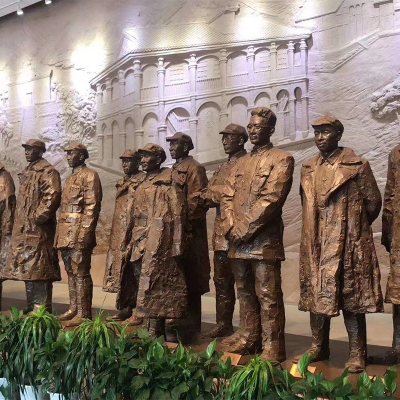 欧雅新款大型党建玻璃钢雕塑仿铜人造砂岩浮雕外墙装饰画雕刻定制