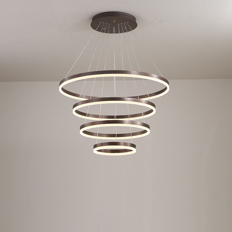 客厅大灯led4环3多圆圈组合铝材7全光谱6饭桌卧室楼梯间长吊灯