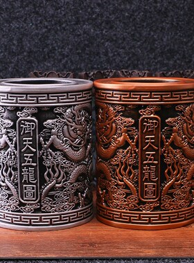 新款工艺品龙笔筒创意个性书房办公室摆件送老师同学