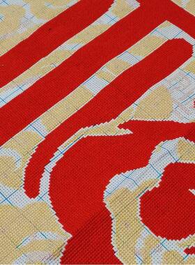 202新5F97MJ99J款十字绣成品机绣祥云赐福字纯手工已绣的出售好厅