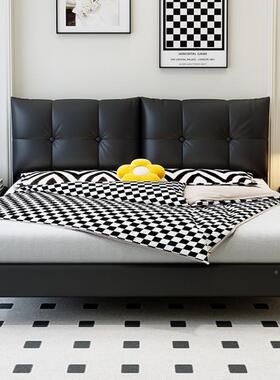 床黑白简风软包床头靠垫大靠背头罩榻约榻新款可拆AI252151洗米可
