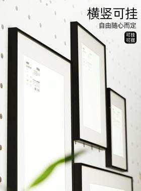 黑色相9框挂墙A证书A3执照框NWR架4K8k50x0607x04窄画框装裱海报