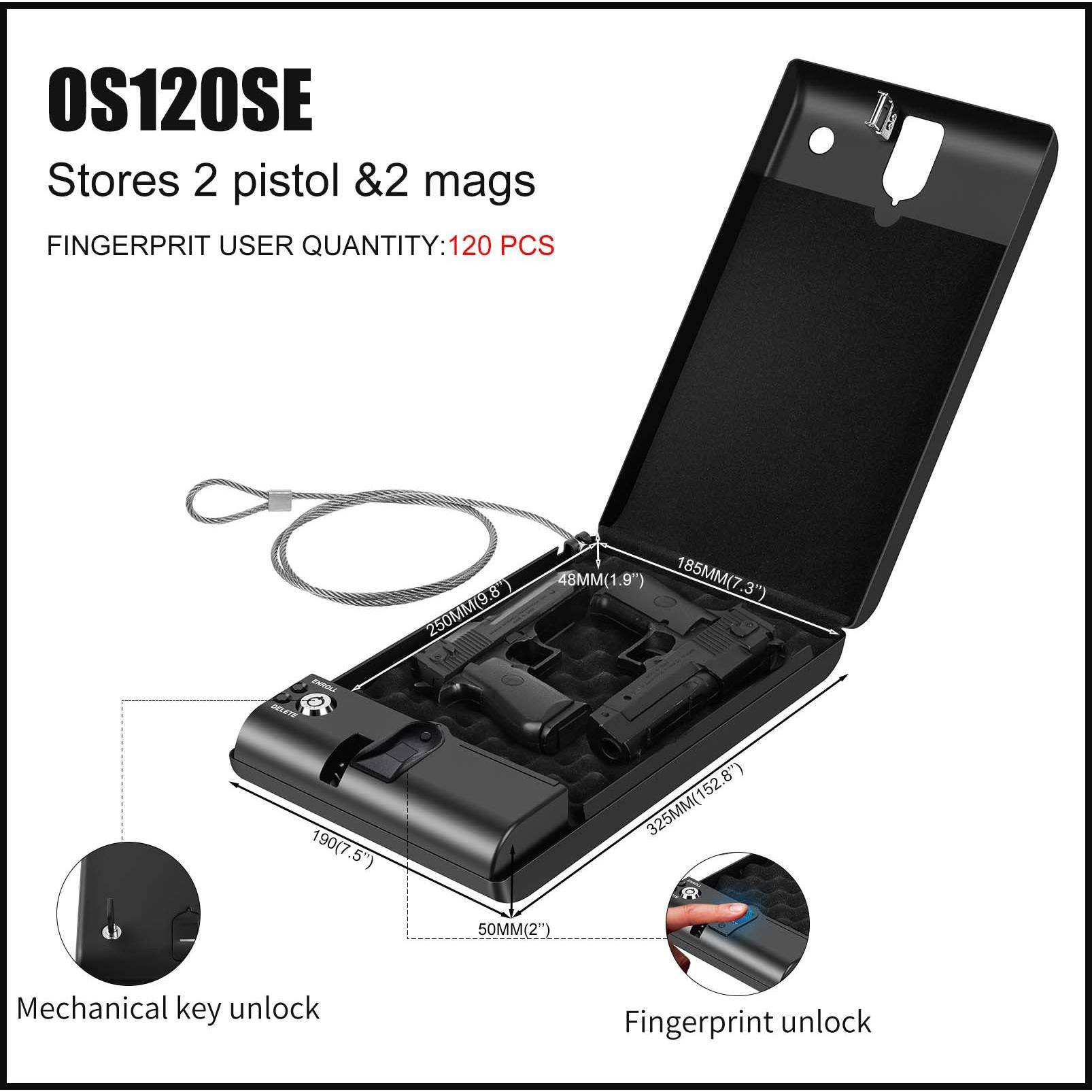 半导家体指纹129用迷你手枪盒保险箱小匙型钥客办公酒店房保险柜