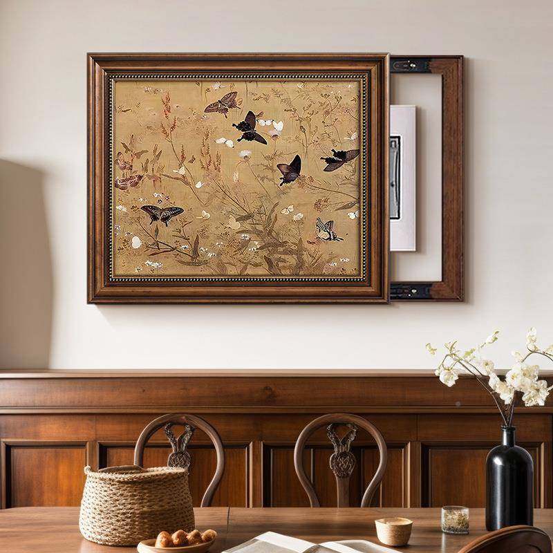 式玄中古风客箱厅电法表箱装饰画餐厅关复古配电可al202504推拉电