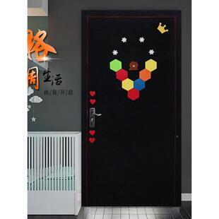 北欧门门自粘毛毡贴纸防入户卧室旧木VVW门翻新盗改造隔音装饰贴