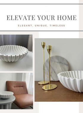 饰水泥装饰饰碗凹槽荷叶边水OSL泥装碗面桌碗客厅造型咖啡桌书架