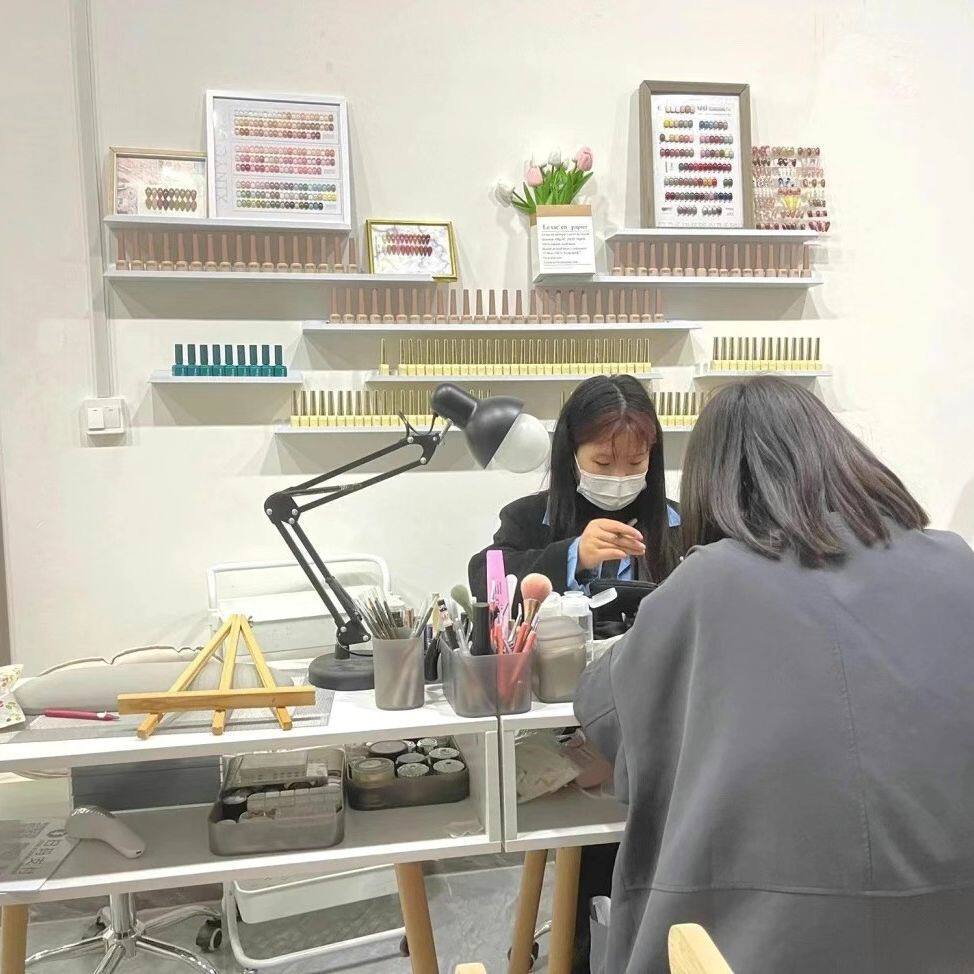 美甲一字板展示架组合套装指甲油胶架墙上多层装饰美甲挂墙置物架