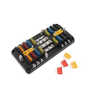 2SNR6025房车双电负池保险丝盒 6保路险丝座带极12保险丝盒套装