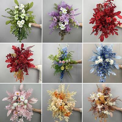 婚道具仿真花订婚布置装庆饰挂婚礼AES花现场假花花拱门背景墙点