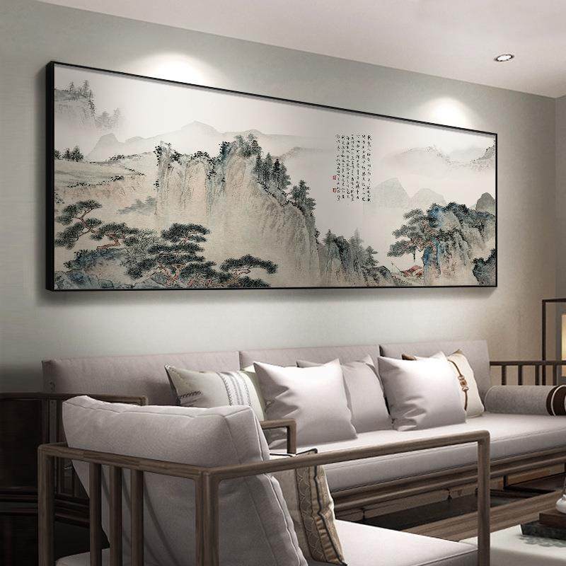沙发背景墙装饰画新中国画画办公式室壁山画客厅JK717高级感水挂,家居饰品,现代装饰画,淘宝优惠券,粉丝福利购,淘宝优惠卷