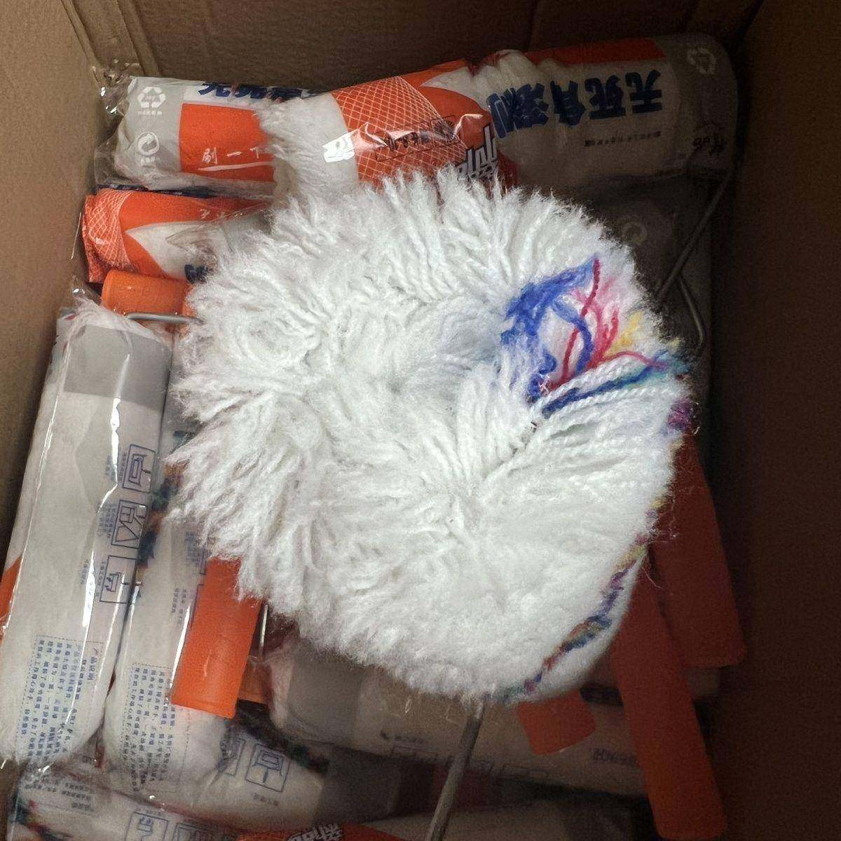 外墙棉线彩条滚刷AGB长毛粗毛无死角8寸寸9加厚筒耐用乳胶漆不毛