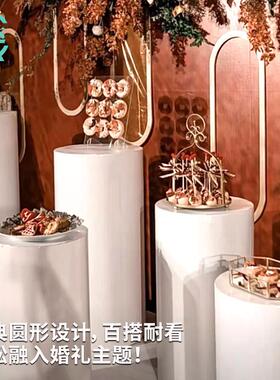 婚庆道具铁艺FLW婚礼甜桌品派甜对展示方装饰订婚布置品台柱圆柱