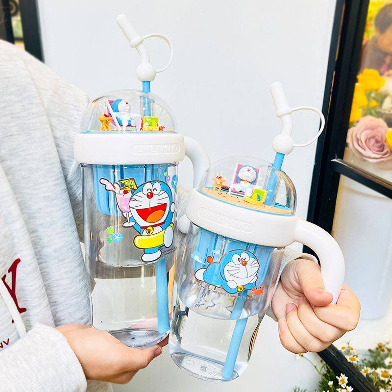 哆啦a梦水杯2025女生新款高颜值杯子大容量便携可爱卡通吸管杯