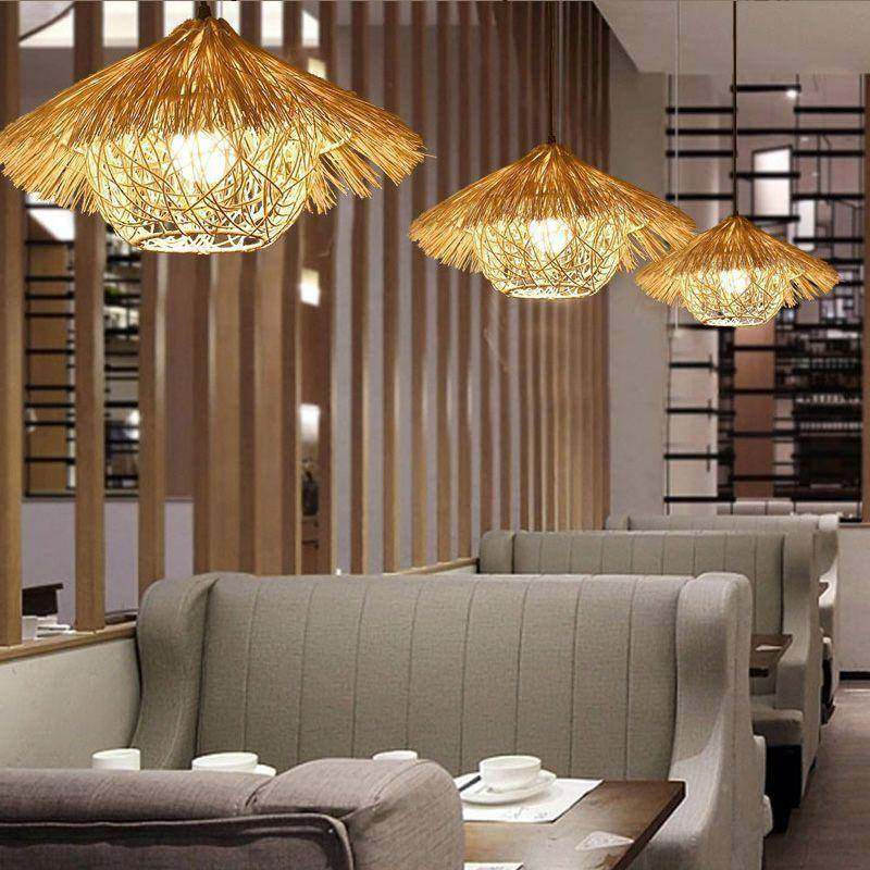 新中式艺竹240编藤艺藤编店铺农乐家茶竹饭店民宿餐室厅复古草帽,家装灯饰光源,智能吊灯,淘宝优惠券,粉丝福利购,淘宝优惠卷