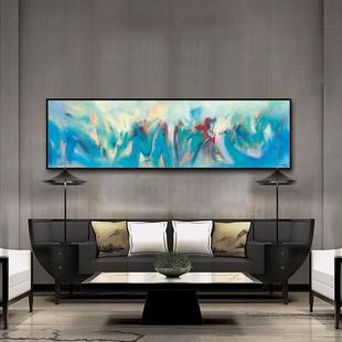 圣仕新中式装饰画朱德群横幅酒店床头油画现代简约卧室意境画壁画