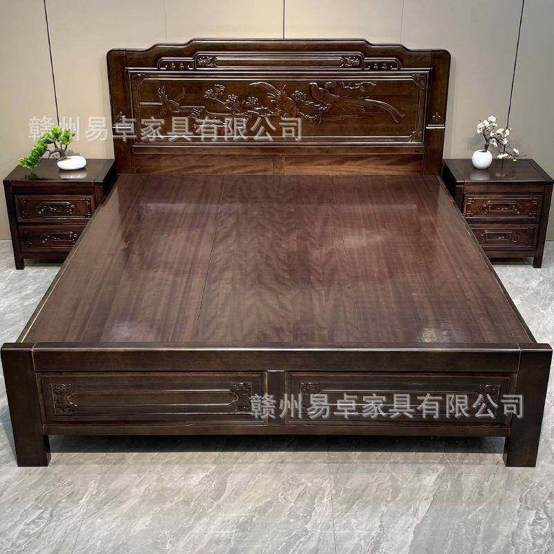 直销紫檀榫卯纯实木床仿古南康家具全实木床中式古典双人大床