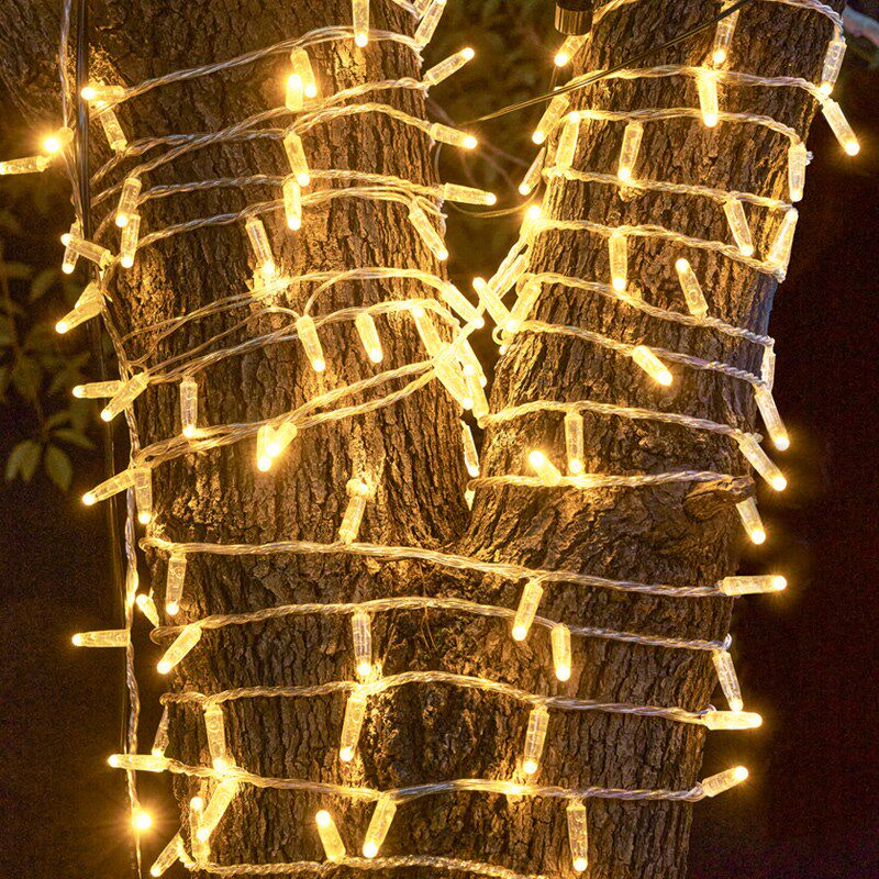 LED彩灯缠绕树灯防水加粗闪灯串灯满天星灌胶装饰街道节日氛围灯