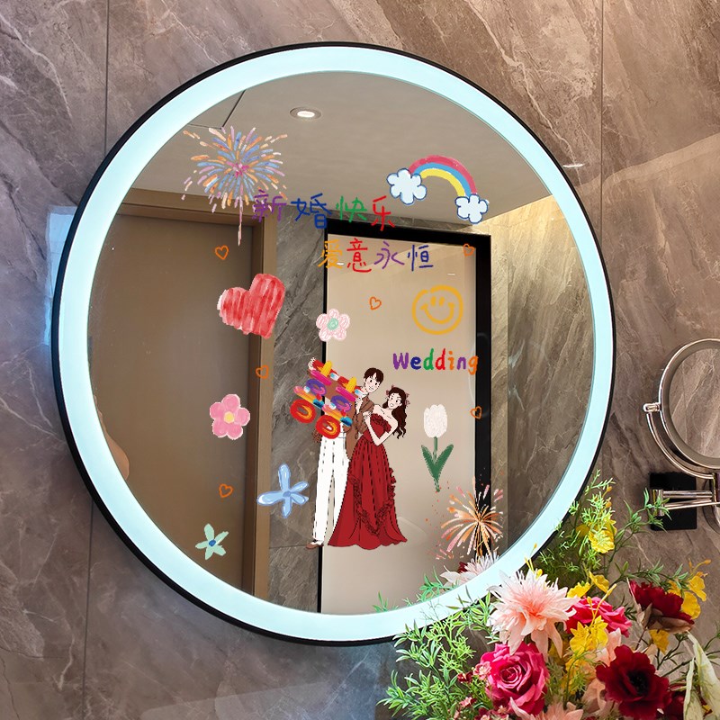 结婚喜字贴静电贴婚房布置装饰镜子窗户家具车贴无痕玻璃彩色贴纸
