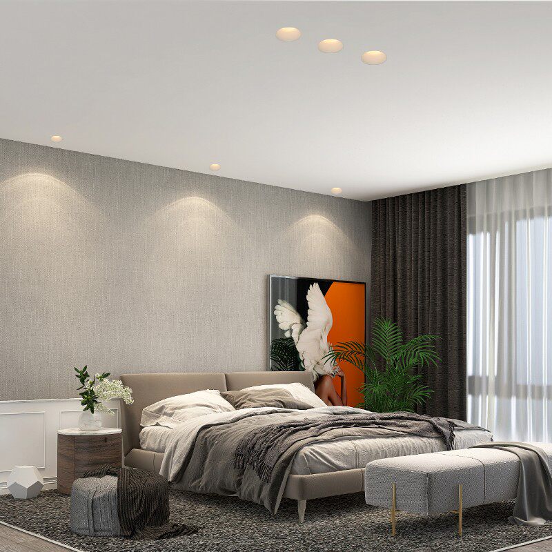 无边框射灯预埋嵌入式高显色3500K石膏灯led防眩照明天花无主筒灯