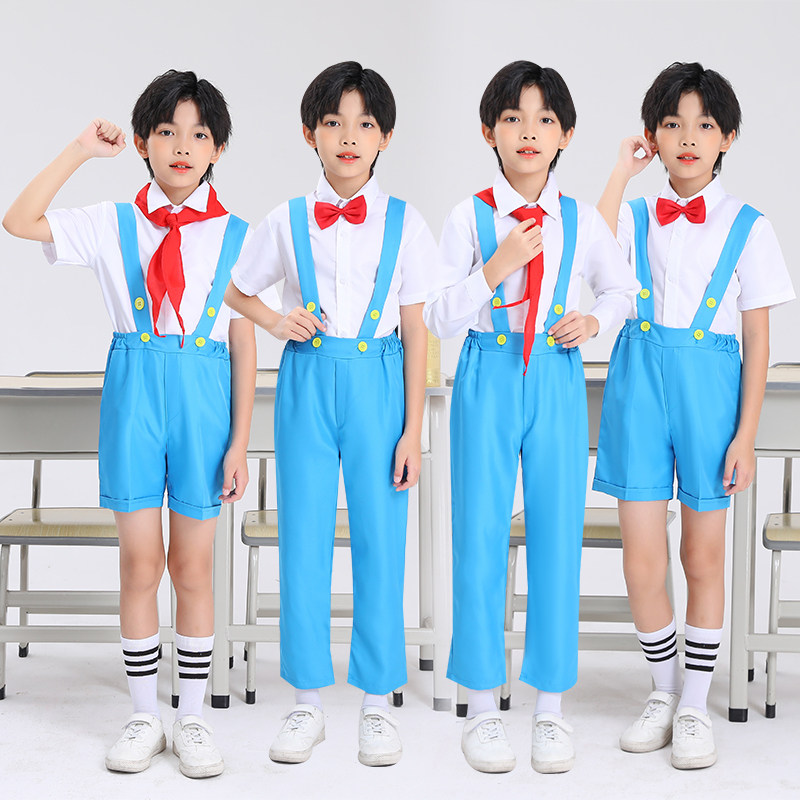 儿童演出服小荷风采浆儿划起的歌谣舞蹈服红领巾少先队员表演服装