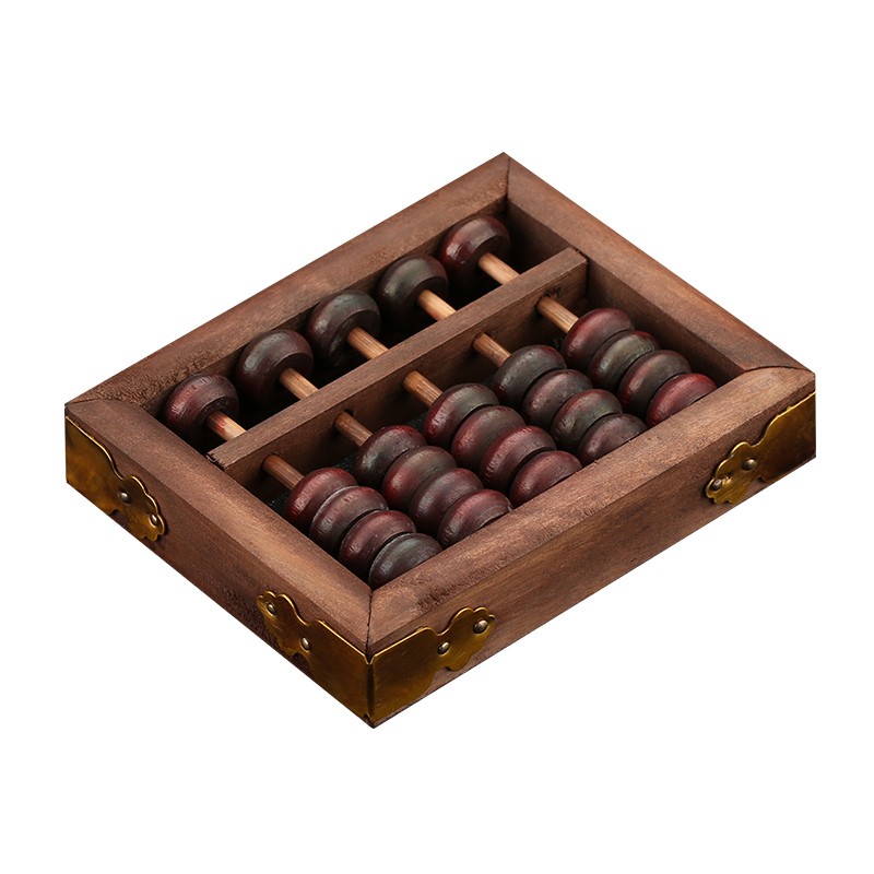 仿古五档算盘迷你算盘小巧玲珑实木珠心算盘礼品算盘实木手工工艺