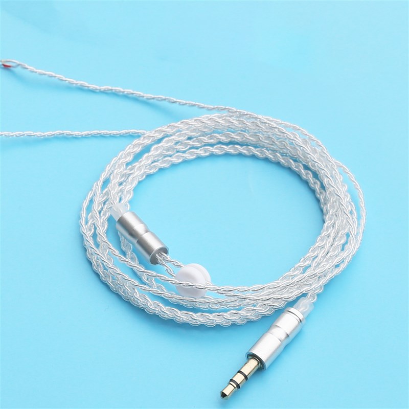 diy耳机线材 四股透明镀银线 半成品升级线 3.5mm插头 可定做长线