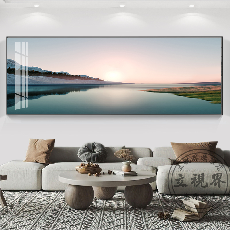 新中式客厅装饰画沙发背景墙壁酒店挂画大气单幅画办公室山水墙画