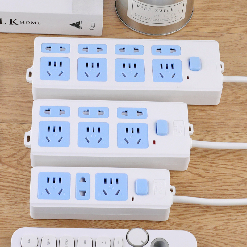 苏诺贝插座独立开关插排线板家用多功能电源接线板3/5米带线插板