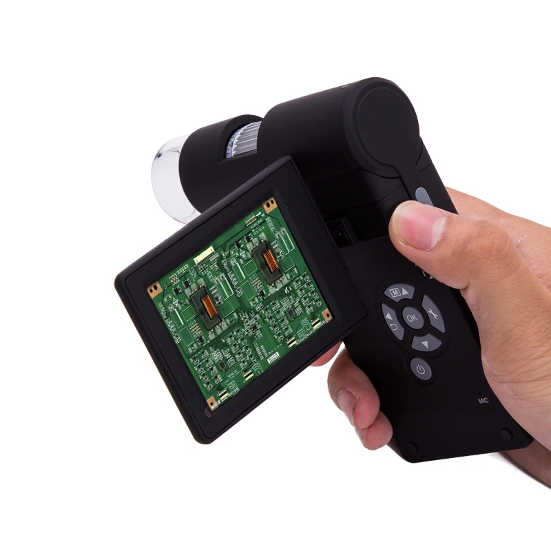 便携式插卡高清带屏500倍数码显微镜相机电子放大镜 可连接USb/AV