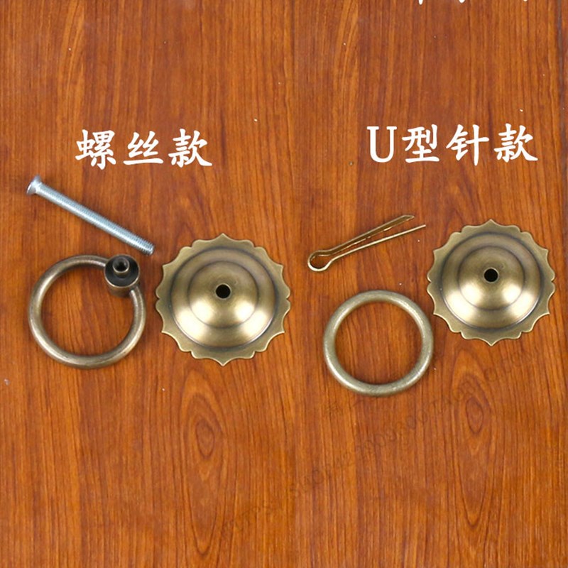 中式仿古纯铜大门圆环门环古铜拉手拉环复古铜把手门钹装饰铜配件