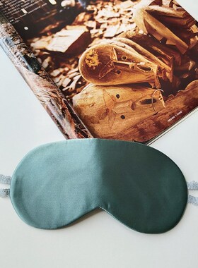 【HL沉静的黛绿色】助眠美肤轻柔不压眼简约双面素色挂耳真丝眼罩