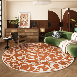复古圆形地毯客厅地垫卧室防水免洗可擦脚垫家用房间衣帽间隔音垫