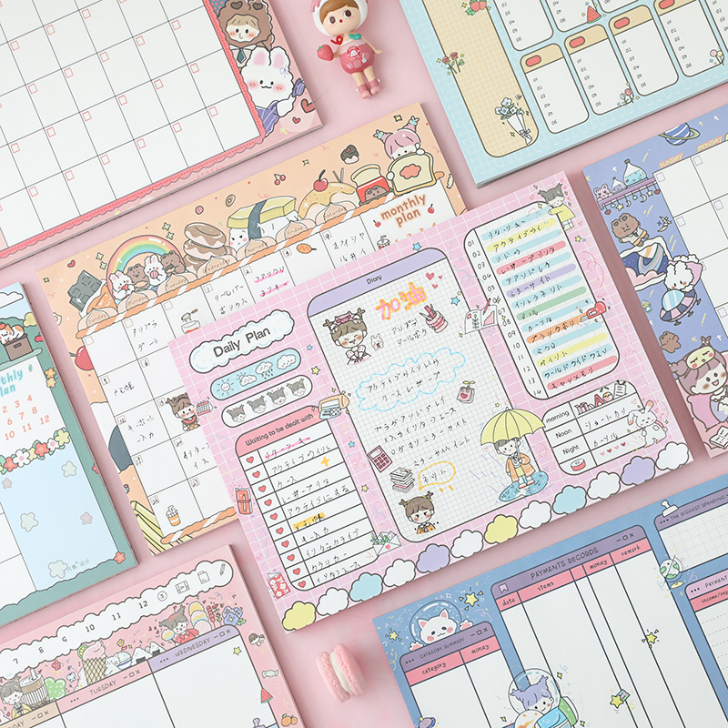 办公桌面自填月计划本 日历本子自律打卡清单每日时间管理日程表