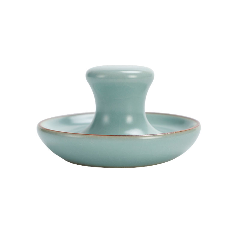 可养开片汝窑盖置盖托紫砂壶茶盖置托壶承高端盖置盖碗茶宠摆件