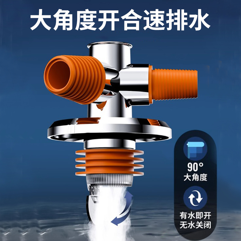 鲸奇下水管三头通洗衣机排水管地漏专用接头口对接器三通分水器