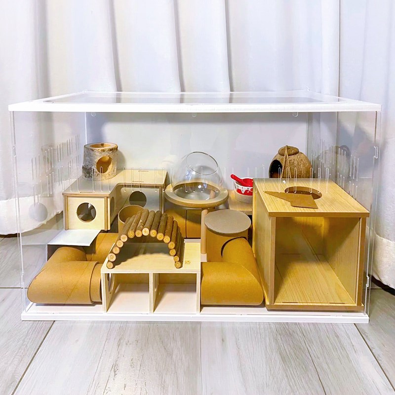 芦丁鸡饲养箱仓鼠爬虫繁殖笼宠物鸡笼育雏养殖笼全透明造景房子