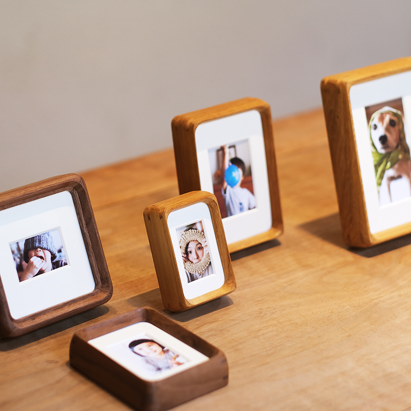 高档日式相框照片框黑胡桃实木框柚木镜框宠物照纪念照冲洗亲子照