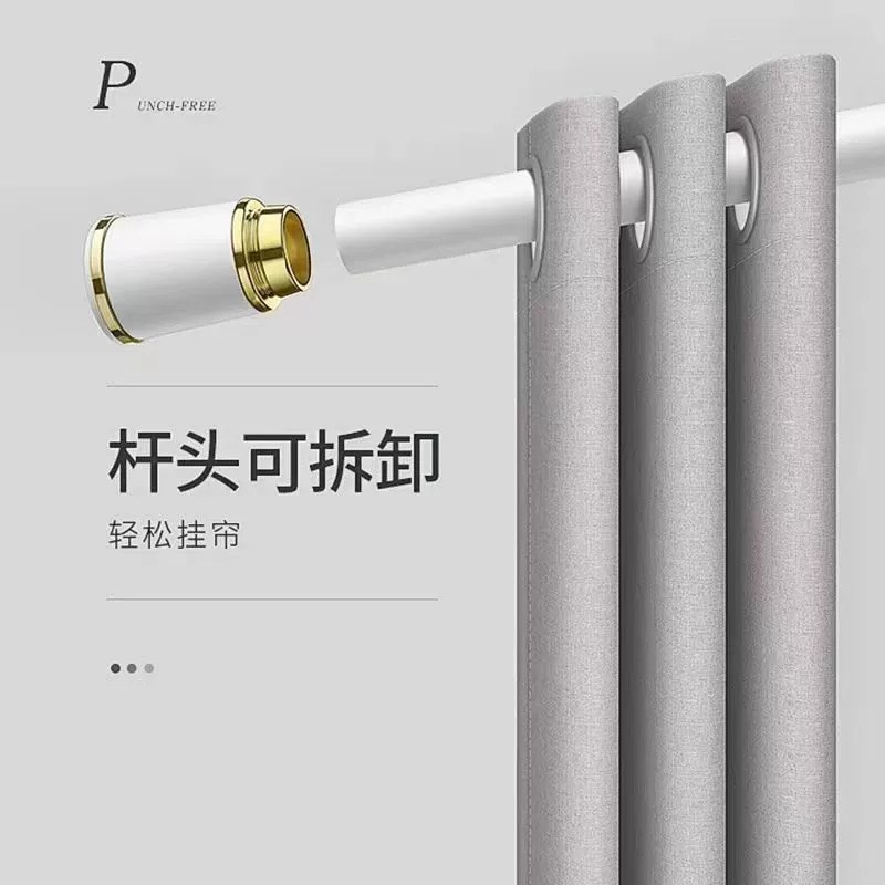 加厚窗帘轨道静音窗帘杆法式罗马杆单轨道滑轨滑轮顶装侧装可伸缩