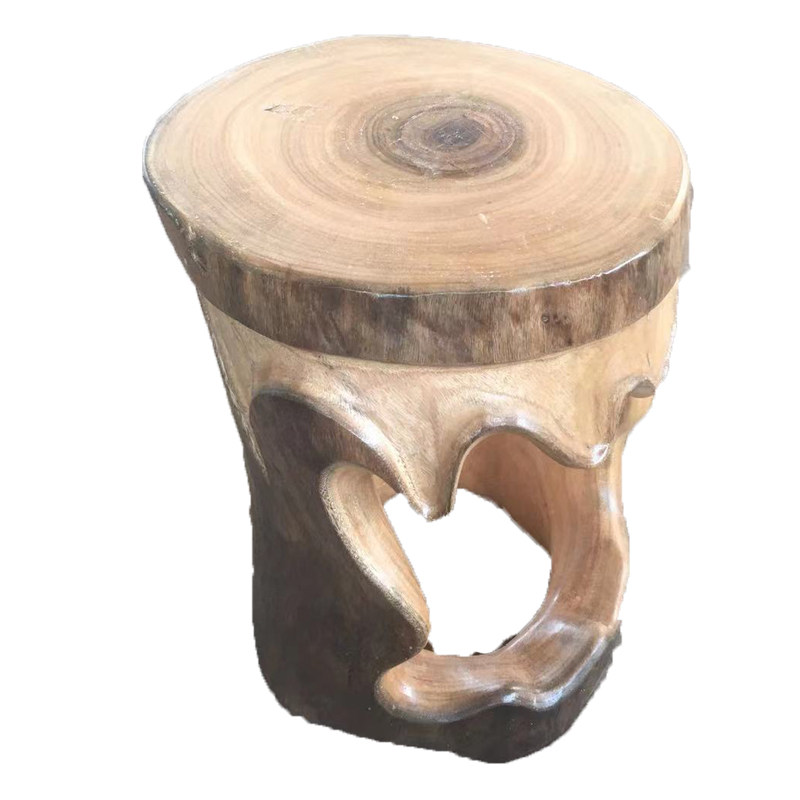 牙凳根雕凳子实木墩子木桩底座香樟树根花架底座茶几原木中间镂空