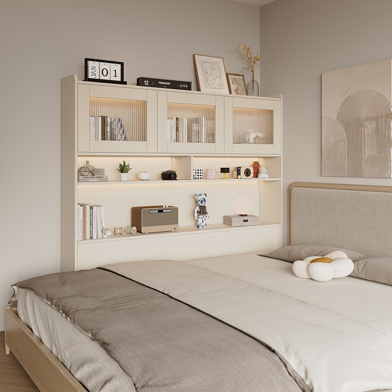 奶油风床头柜置物架小户型家用卧室床边收纳储物柜床尾极窄夹缝柜