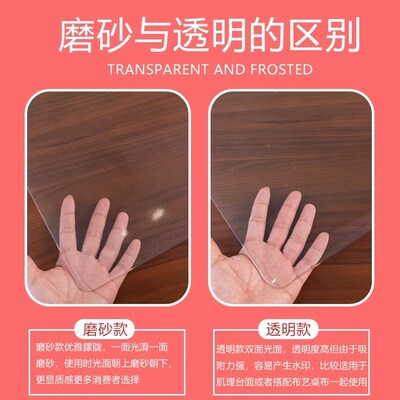 pvc圆形桌面保护膜餐桌垫无味2米大圆桌桌布磨砂1米5网红台垫1米3