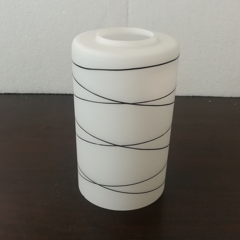 奶白磨砂直筒玻璃灯罩餐厅吊灯卧房床头台灯过道壁灯拉丝E27灯罩