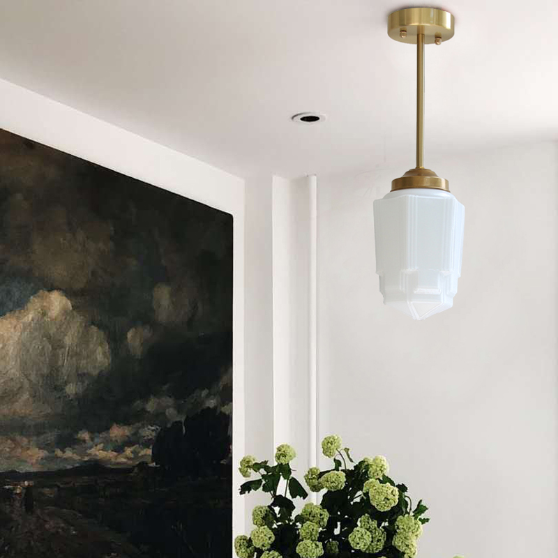 复古黄铜玻璃吊灯吸顶灯过道阳台床头饭厅厨房吧台咖啡店日式北欧