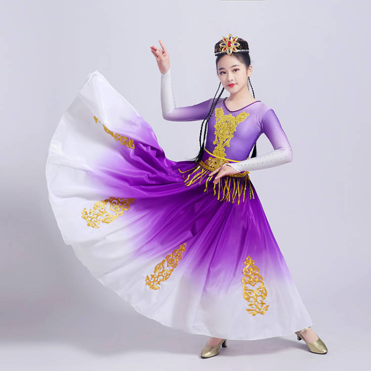 新疆舞蹈演出服儿童女童古丽舞维族维吾族尔族少数民族服装舞蹈服