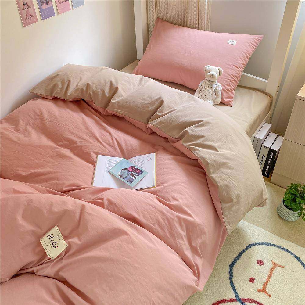 开学季水洗棉四件套纯棉夏季简约格子被套床笠学生宿舍单人三件套,纺织面料/辅料/配套,纺织机械配件,淘宝优惠券,粉丝福利购,淘宝优惠卷